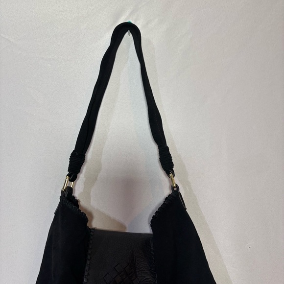 Margot Black Fringe Suede Shoulder Hobo Bag - Picture 3 of 11